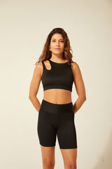 Bermudex Plissado Preto