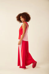 Pantaloka Lu Bicolor Vermelho/Rosa