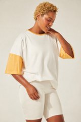 T-Veste Off e Amarelo Mostarda