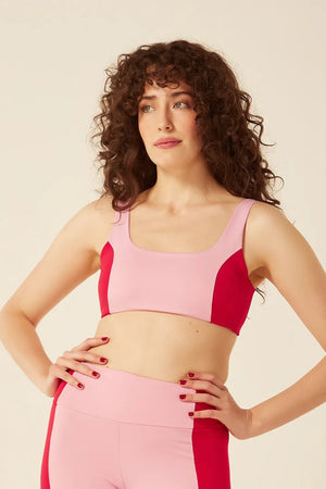 Top-se Comf Bicolor Vermelho/Rosa