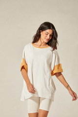 T-Veste Off e Amarelo Mostarda