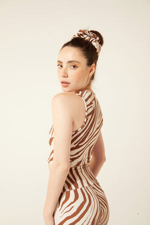 Top-se Cropped Zebrona Marrom