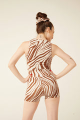 Top-se Cropped Zebrona Marrom