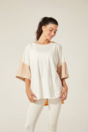 T-Veste Lisa Off e Bege