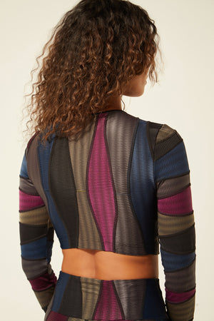 Cropped Manga Longa Oricla Multicolor