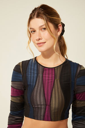 Cropped Manga Longa Oricla Multicolor