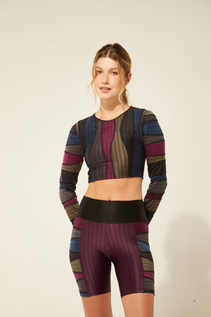 Cropped Manga Longa Oricla Multicolor
