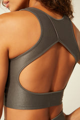 Cropped Gota Listrinha Chumbo