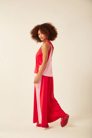 Pantaloka Lu Bicolor Vermelho/Rosa