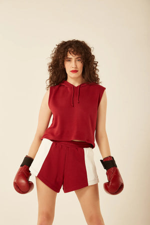 Shortudo Boxer Vinho/Branco