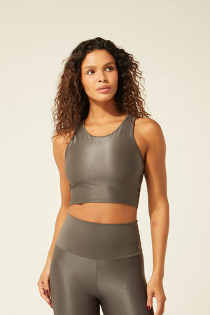 Cropped Gota Listrinha Chumbo