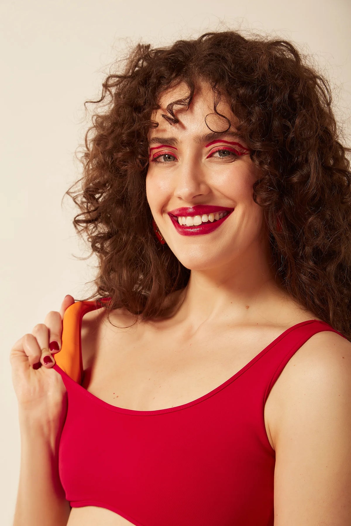 Top-se Relax Dupla Face Vermelho/Laranja